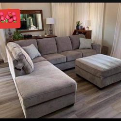 Brand New💥 Casual Cozy L Shape Modern Sofa Sectional💫 Great Financin Options✅ Ottoman Sold Separately 