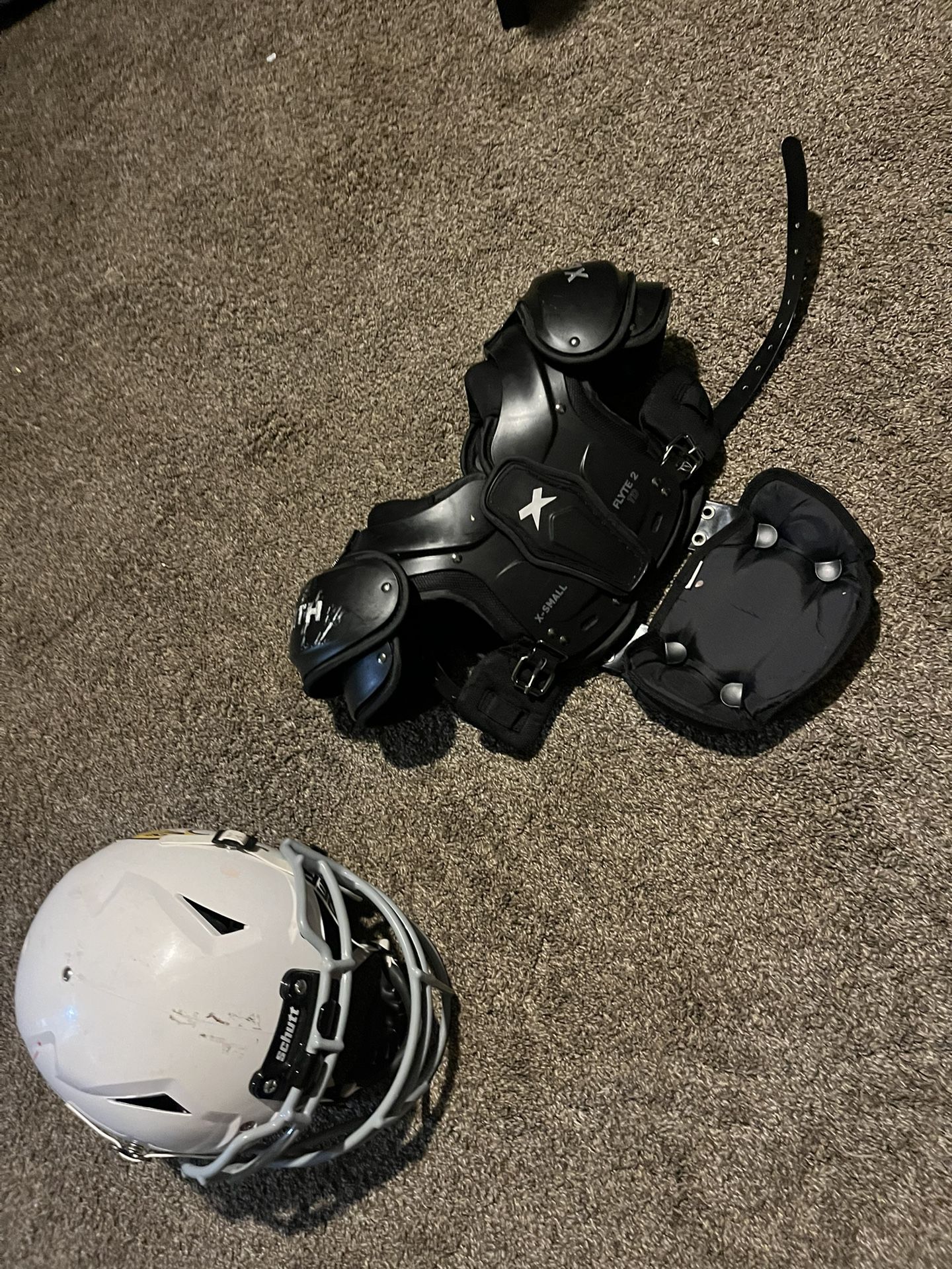 helmet and shoulder pads
