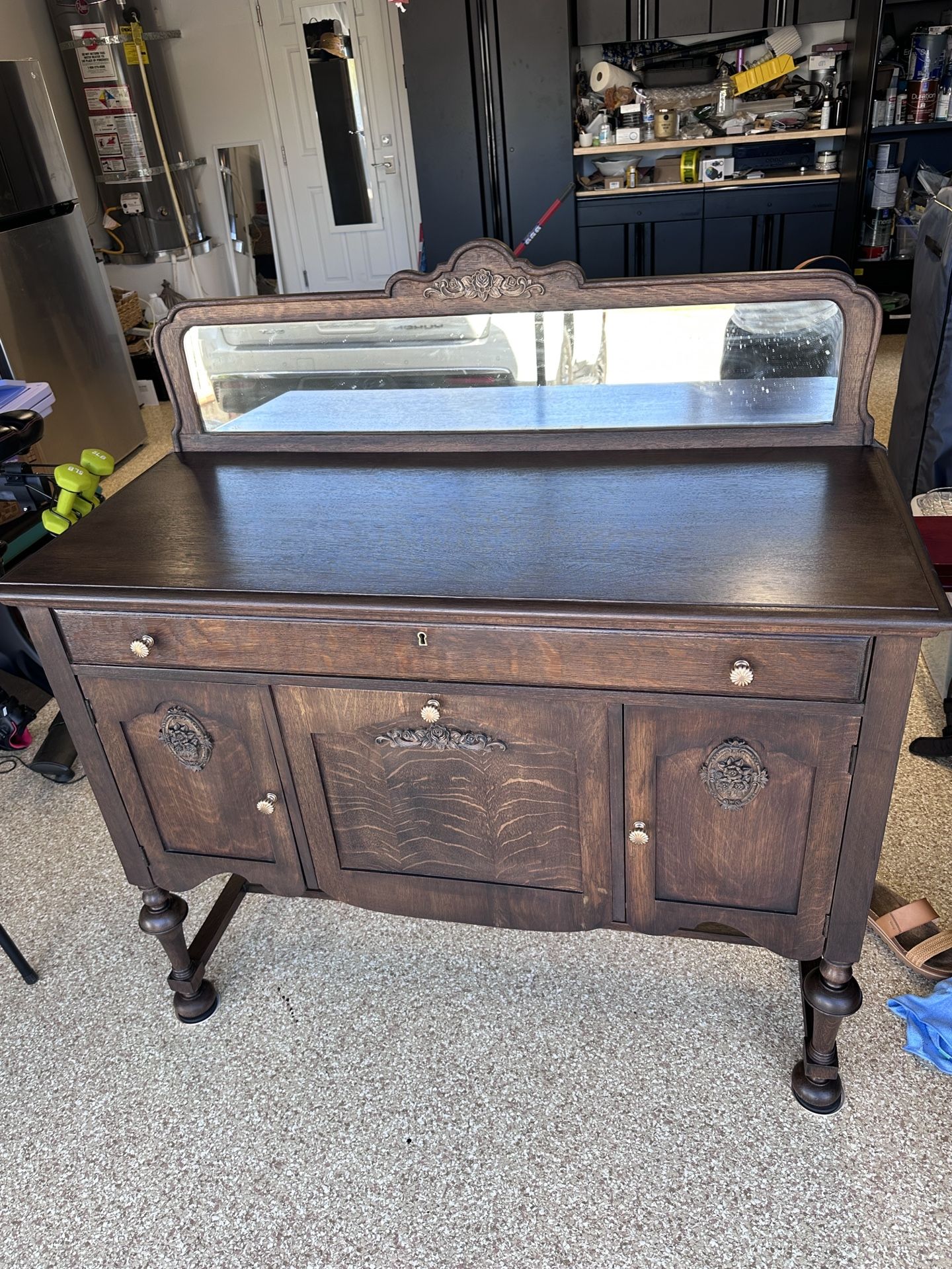 Antique Sideboard Buffet Table