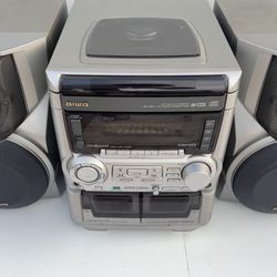 Aiwa 1999 Stereo System CX-NMA545U & 2 Aiwa Speakers Model No. SX-WNA555 