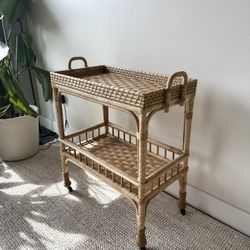 Serena & Lily Rattan Bar Cart