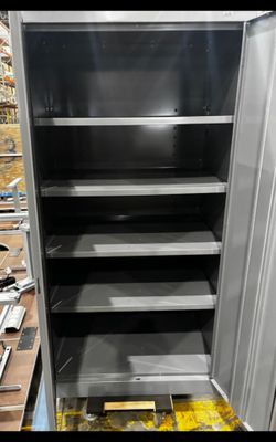 (3) new new new Sandusky cabinets. .. metal with keys ... great storage
