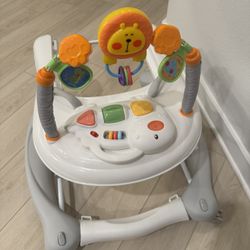 Baby Walker with Feeding Tray & Music, Foldable & Adjustable Activity Walker for 6-18 Months Toddler Infant