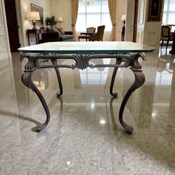 ⭕️ Beautiful Bronze and Glass Side Table