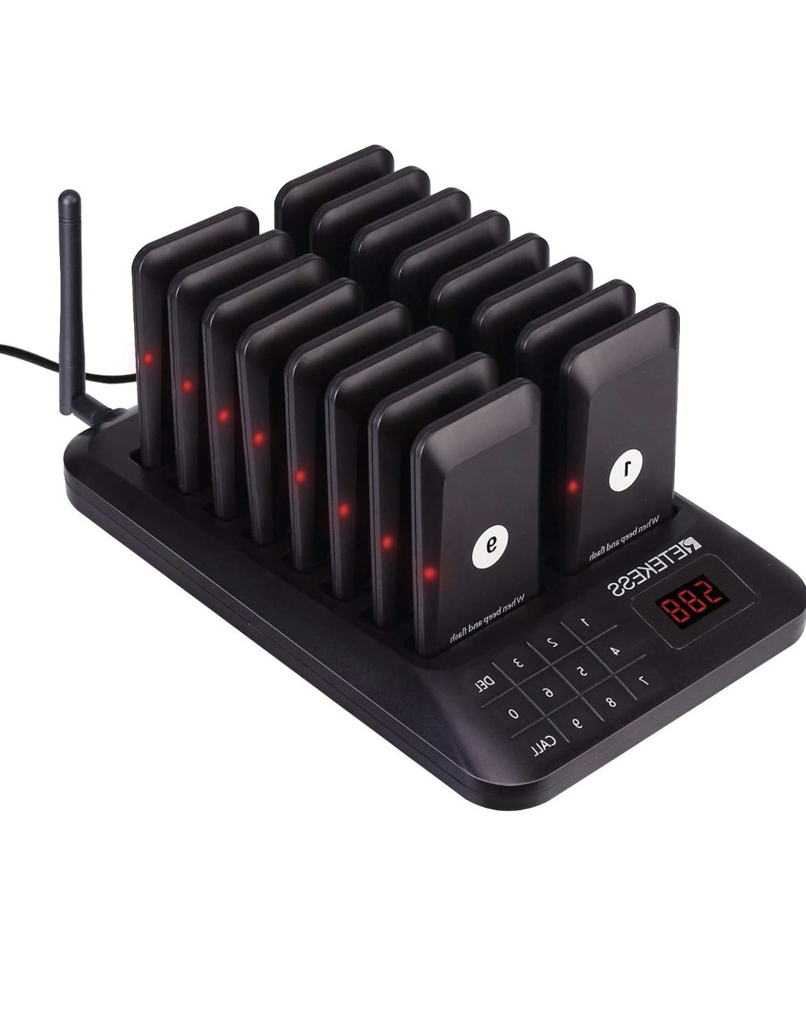 Restaurant Pager System,Pagers for Restaurants,Touch Keyboard,984ft Long Range,16 Order Ready Buzzers for Restaurant