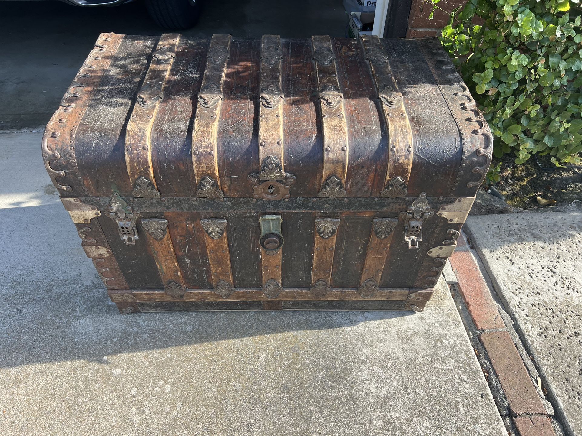Antique Trunk Chests , 34 Length X 20 Wide X 24 Height Inches .