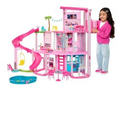 Barbie Dreamhouse Pool Party Doll House and Playset with 75+ Pieces, 45 in, Slide & Puppy Elevator NEW IN BOX