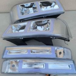 03-14 Chevrolet Express Gmc Savana 03-23 Express Savana LED DRL Headlights Luces Micas Calaveras Faros Faroles Chevy 