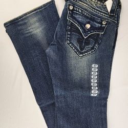 Rock Revival Womens Size 27 Gwen Boot, Blue Denim Jeans