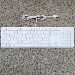 Macally slim USB-A wired full size keyboard for Mac and Windows PC with 104 key layout