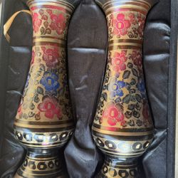 Metallic Vase Hand Crafted Antique