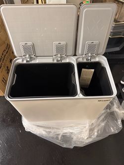 Lovewind Dual Trash and Recycling Bins for Kitchen, 13+6 Gallon negotiable