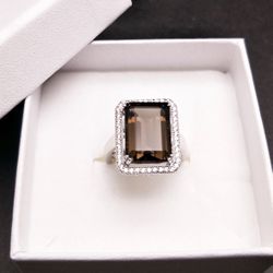 7 Carat Smoky Quartz 925 Sterling Silver 