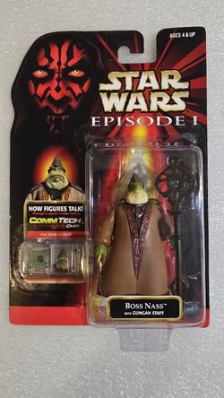 Vintage Star Wars Episode 1 - Boss Nass w/Gungan Staff Action Figure Commtech