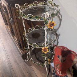 Three Tier Floral Plant Stand