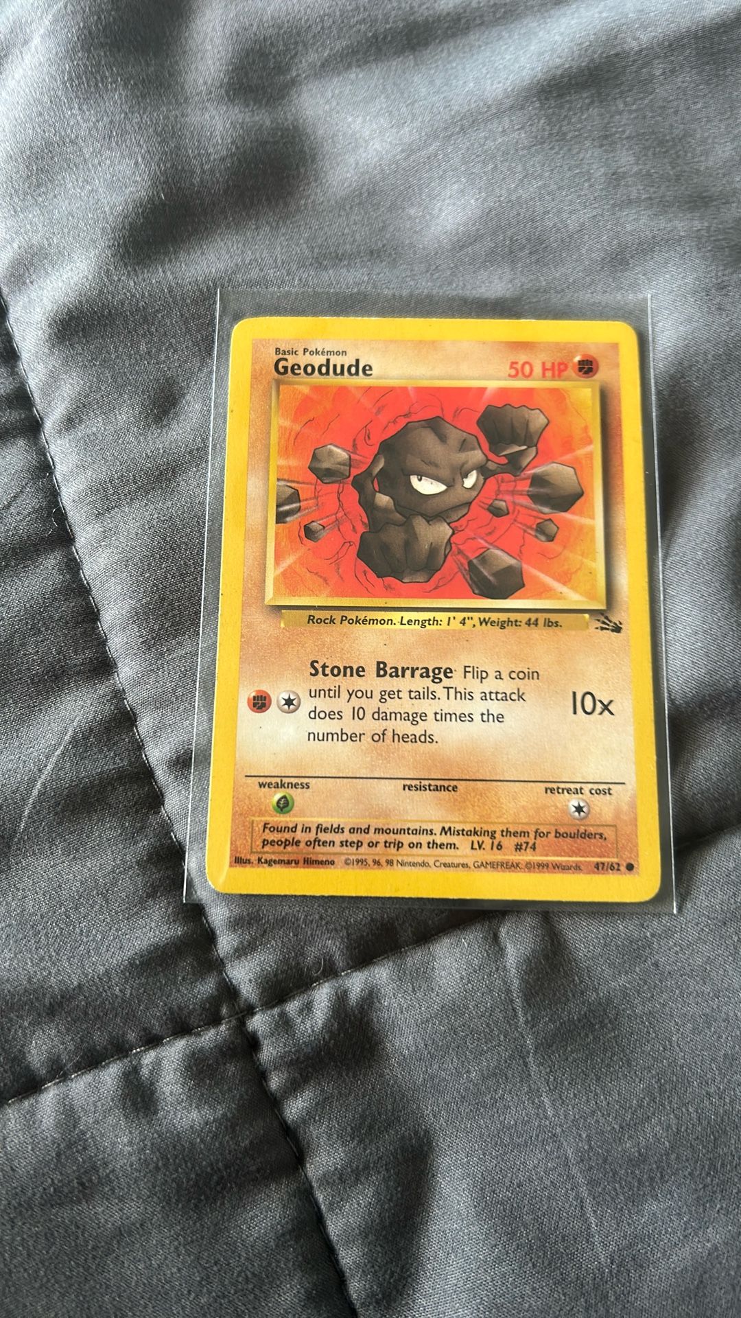 Pokemon TCG Fossil (1999) 47/62 - Geodude - 1st Edition - NM - WOTC