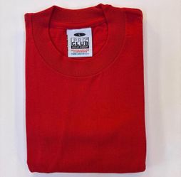 Large Red Heavyweight Pro Club T-shirt