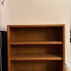 Wooden bookshelves