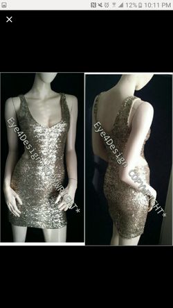 Bebe Gold Dress xs