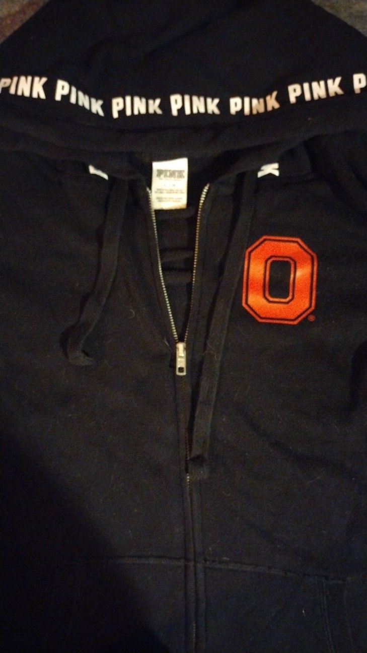 PINK: OSU zip-up hoodie