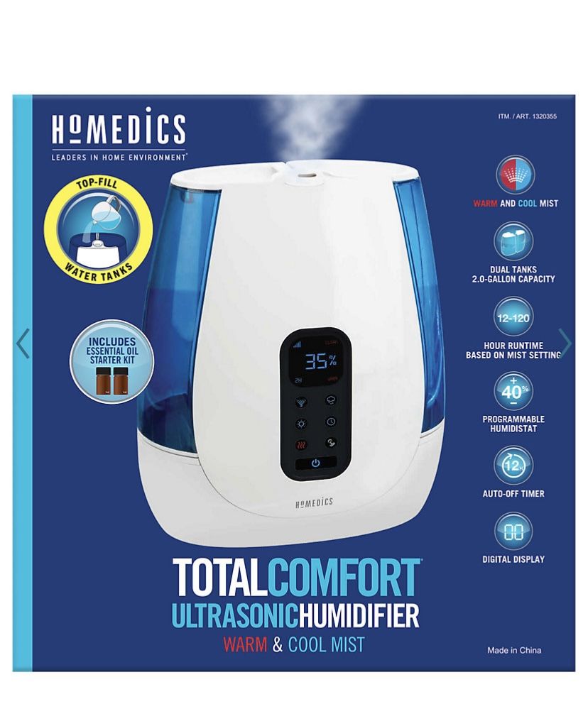 homedics total comfort ultrasonic humidifier warm & cool mist manual