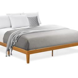 Solid Wood King Platform Bed With Mattress