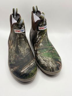 XTRATUF 6 Inch Ankle Deck Boots Mossy Oak Camo Men’s 10