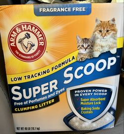 Arm & Hammer Litter Super Scoop Unscented Clumping Clay Cat Litter 40-lb box