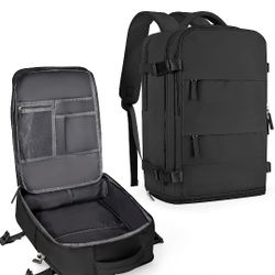 Travel, Carry On, Hiking Backpack Waterproof Outdoor Sports Rucksack Casual Daypack Travel Essentials（Black） 25L