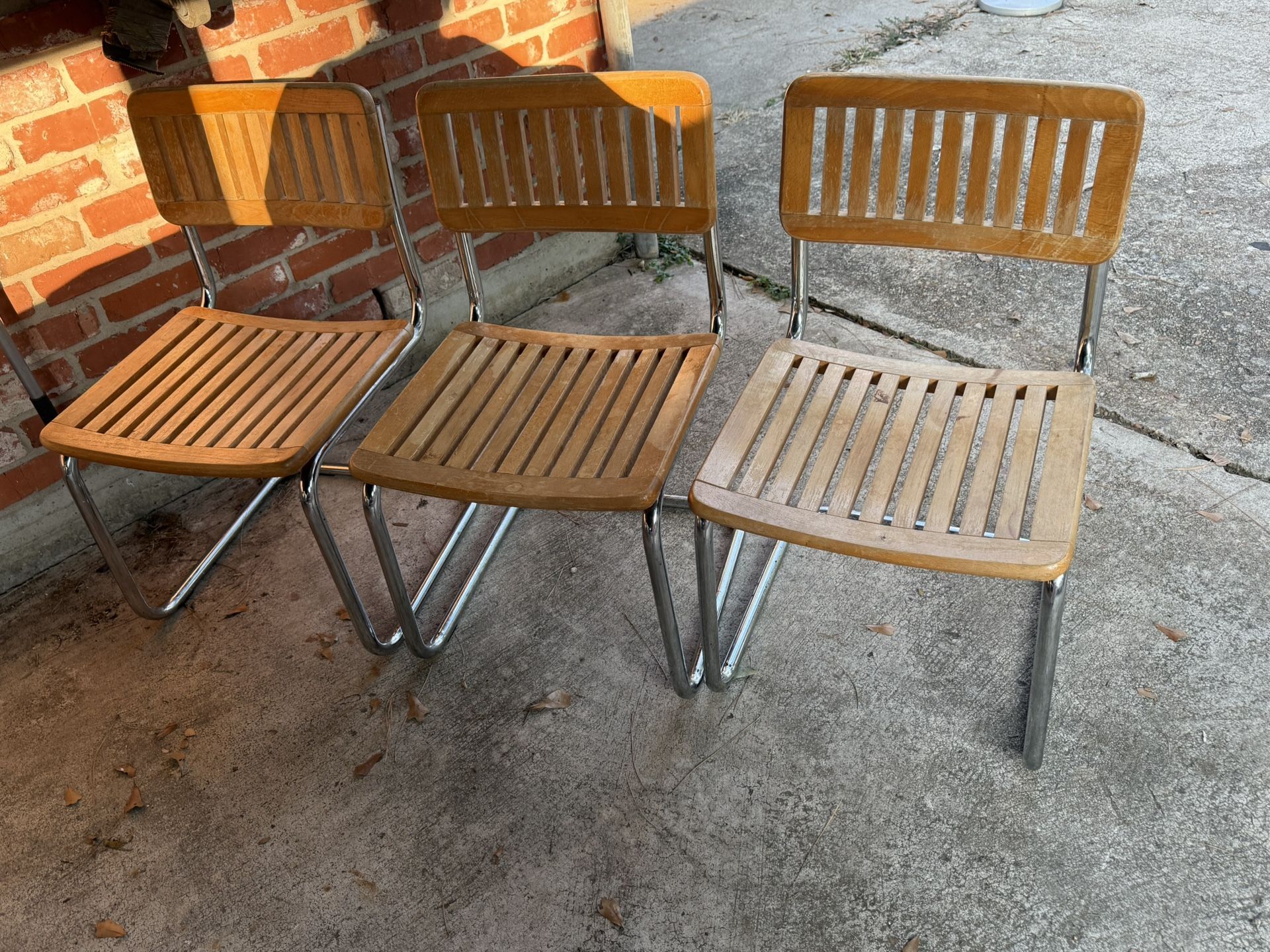 3 Cool Wood And Metal Mcm Chairs