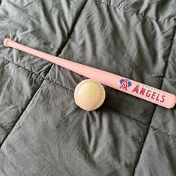 Anaheim Angels Vintage Baseball Bat & Ball 