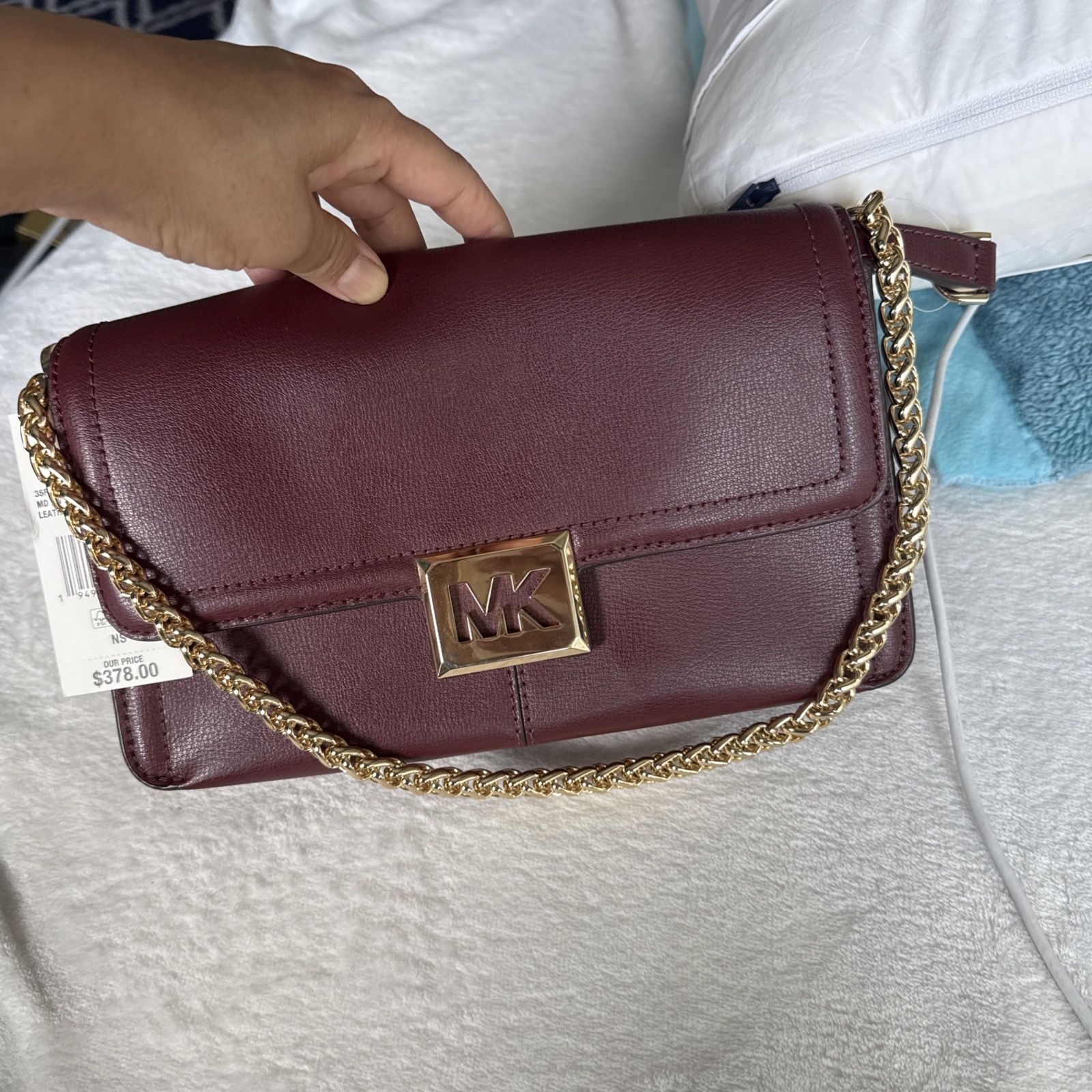 Michael Kors Leather Crossbody Bag Burgundy