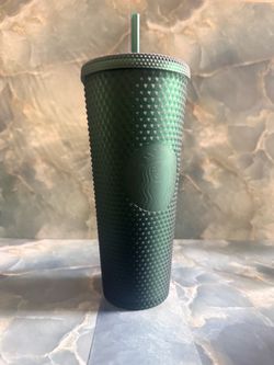 Starbucks Dark Green Studded Tumbler with Straw
