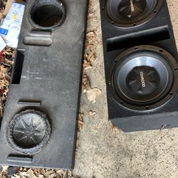 Subs Comes With A 4k Watt Amp Don’t Know if It Works Or Not I Never Used It 150 A Peace Or 300 For Both Subs