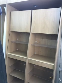 Retail Shelving Cabinet Display With Glass Shelves - 