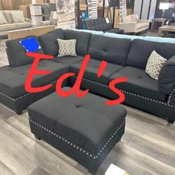 BRAND NEW 3PCS REVERSIBLE SECTIONAL SOFA SET WITH OTTOMAN INCLUDED $669