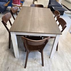 BRAND NEW 
Knocbel Rustic 6-Person Rectangular Dining Table Set, 7-Piece Dinette Set
,Kitchen Dining Room Small Space Furniture Set, Standard Height (