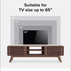 Ensley 59” Tall TV Stand, Mid Century Modern TV Stand for 55/60/65 inch TV, Farmhouse TV Stand, Entertainment Center with Storage, Television Stands, 