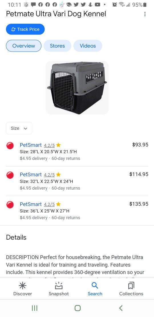Petmate Ultra Vari-Kennel $80.00 OBO