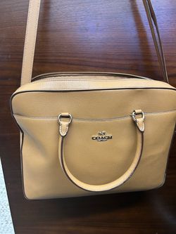 Coach Tan Leather Crossbody Satchel Bag
