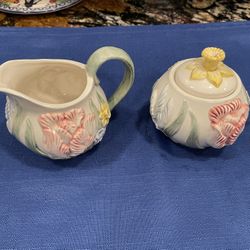 Vintage Fitz & Floyd Creamer/lidded Sugar Bowls 