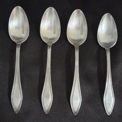 4 Sterling Silver Teaspoons 1912 Mary Chilton Monogram