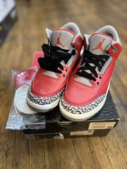 Air Jordan 3 Retro Red Cement Gs ( 3.5Y )