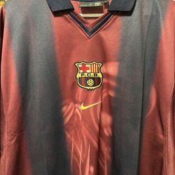 Cactus Jack Nike FC Barcelona Retro  2000/01 Home Skeleton Jersey