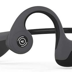 Bone Conduction Headphones Bluetooth 5.0 Open Ear Wireless Titanium HiFi Stereo with Mic Sweatproof Sports Headphones for Running Driving Cycling (Bla