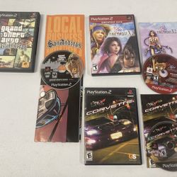 PS2 Game Lot GTA San Andreas Complete Final Fantasy X-2 Complete Corvette
