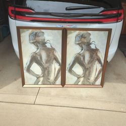 Matched Pair Framed Wall Art 