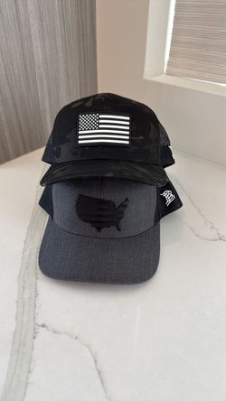 Branded Bills Trucker Hats (2) – USA & American Flag – Excellent Condition