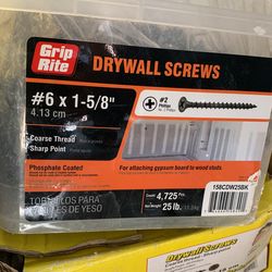 Drywall Screws 1-5/8 Inch, Box Of 25 Lbs