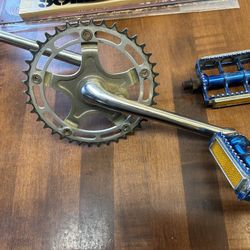 Sugino one piece 175 bmx cranks kkt rat traps and mongoose spider w/ shinamo chainring